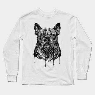 Dot Drawing Bull Dog Long Sleeve T-Shirt